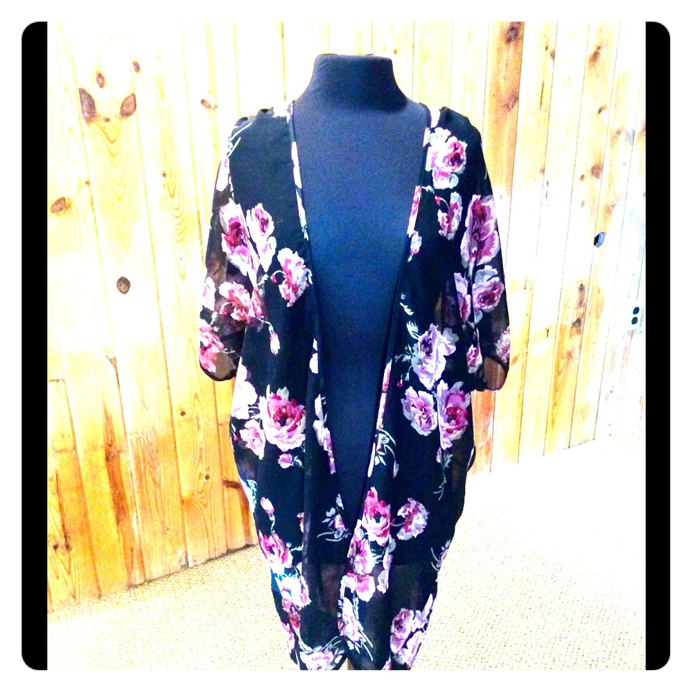 Black & Pink Flower See Thru Camisole